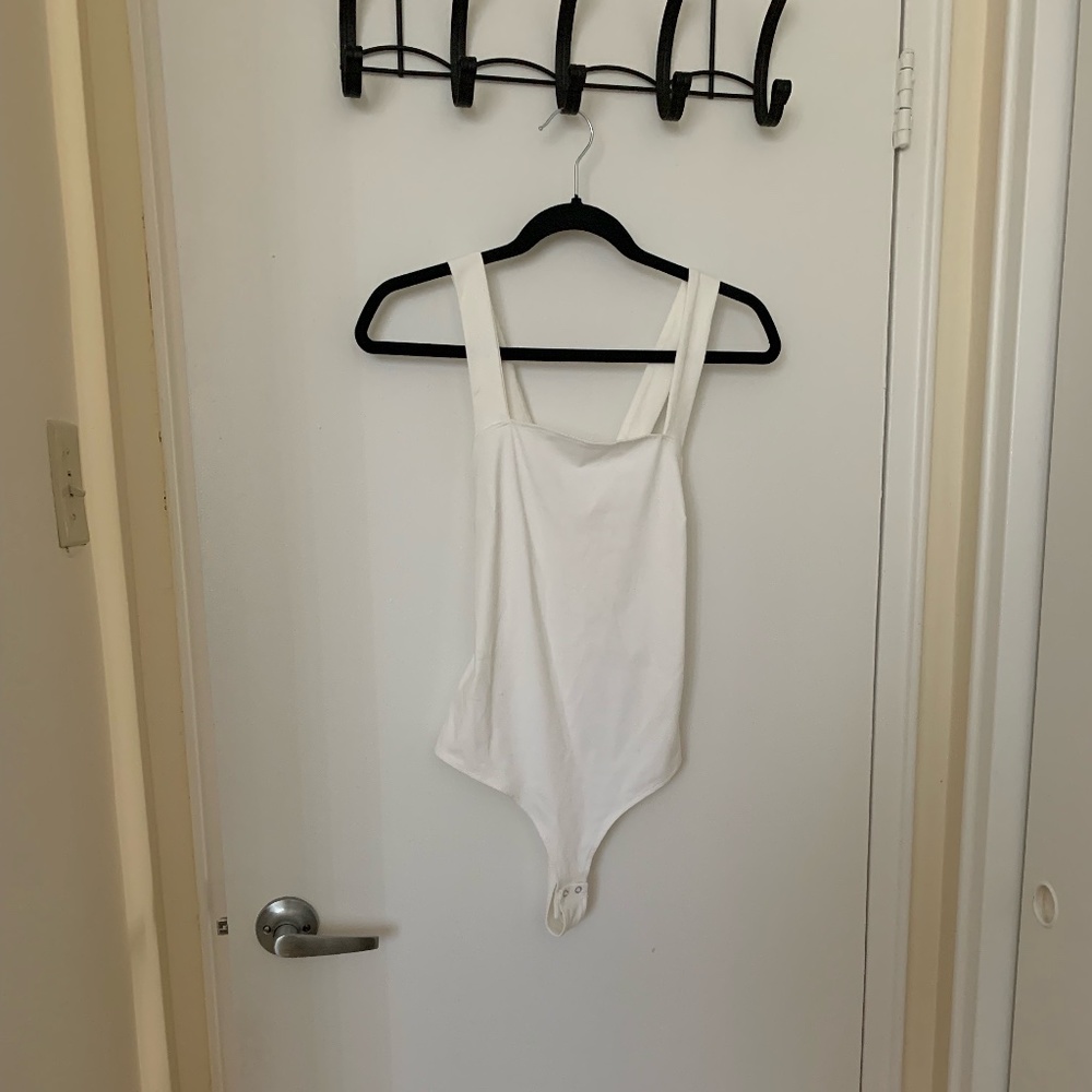 Dynamite White Criss-Cross Bodysuit